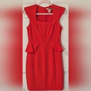 Red Peplum Dress, Forever 21, Size: XS